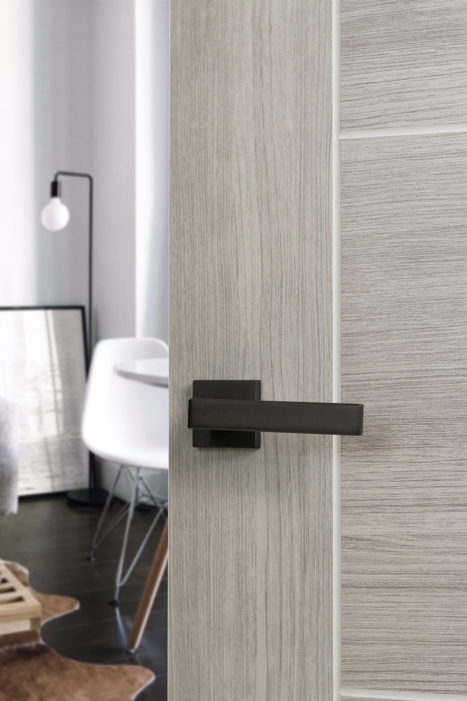 Forme Asti Designer Lever Minimal Square Rose (Latch & Hinges Included) Designer Lever Handle Atlantic 