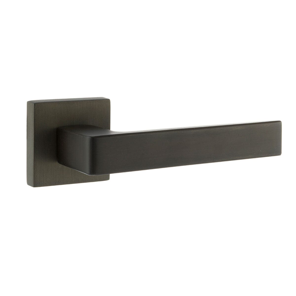 Forme Asti Designer Lever Minimal Square Rose (Latch & Hinges Included) Designer Lever Handle Atlantic Set Urban Dark Bronze 