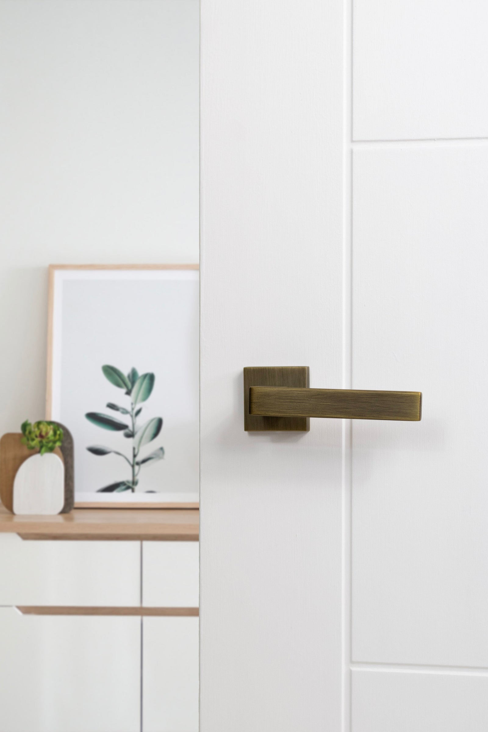 Forme Asti Designer Lever Minimal Square Rose (Latch & Hinges Included) Designer Lever Handle Atlantic 