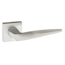 Forme Foglia Designer Lever Minimal Square Rose (Latch & Hinges Included) Designer Lever Handle Atlantic Set Satin Chrome 