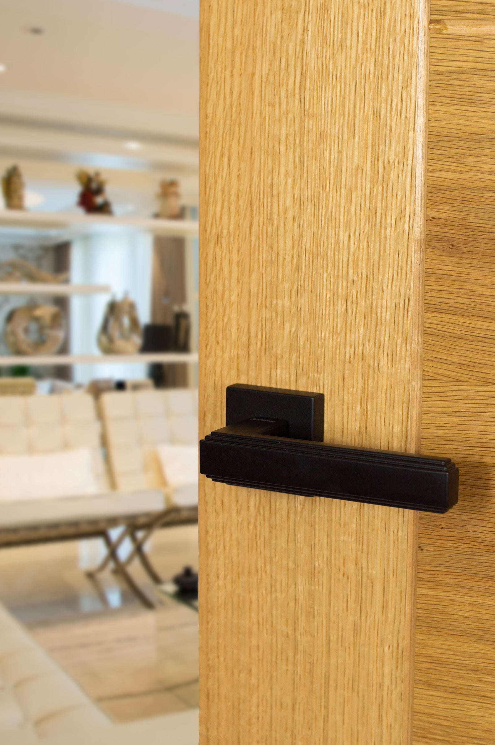 Forme Alila Designer Lever Minimal Square Rose in Matt Black Designer Lever Handle Atlantic 