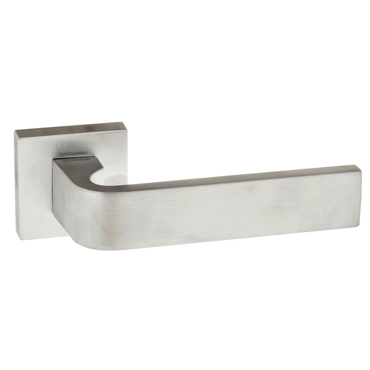 Forme Monza Designer Lever Minimal Square Rose in Satin Chrome Designer Lever Handle Atlantic 