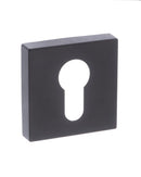 Status Euro Escutcheon S4 Square Rose in Matt Black Escutcheon Atlantic 