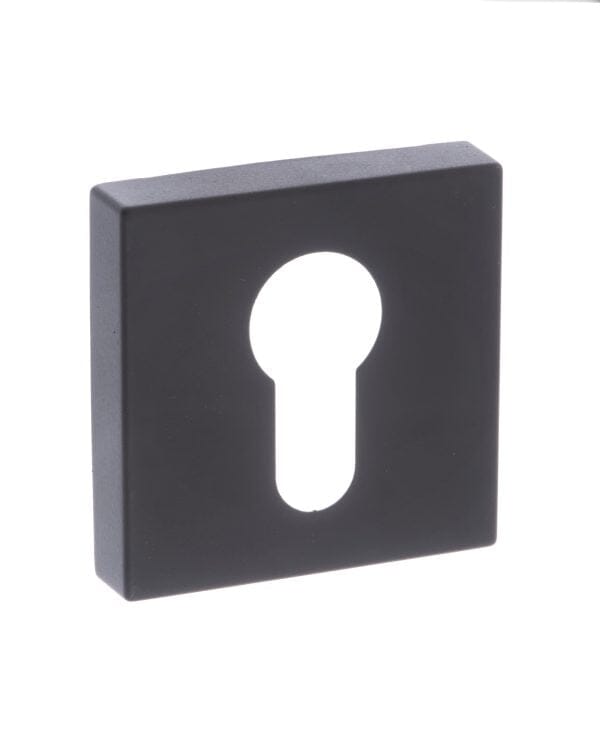 Status Euro Escutcheon S4 Square Rose in Matt Black Escutcheon Atlantic 