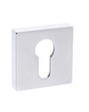 Forme Euro Escutcheon Minimal Square Rose Escutcheon Atlantic Pair Polished Chrome 