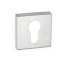 Forme Euro Escutcheon Minimal Square Rose Escutcheon Atlantic Pair Satin Chrome 