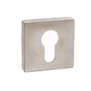 Forme Euro Escutcheon Minimal Square Rose Escutcheon Atlantic Pair Satin Nickel 