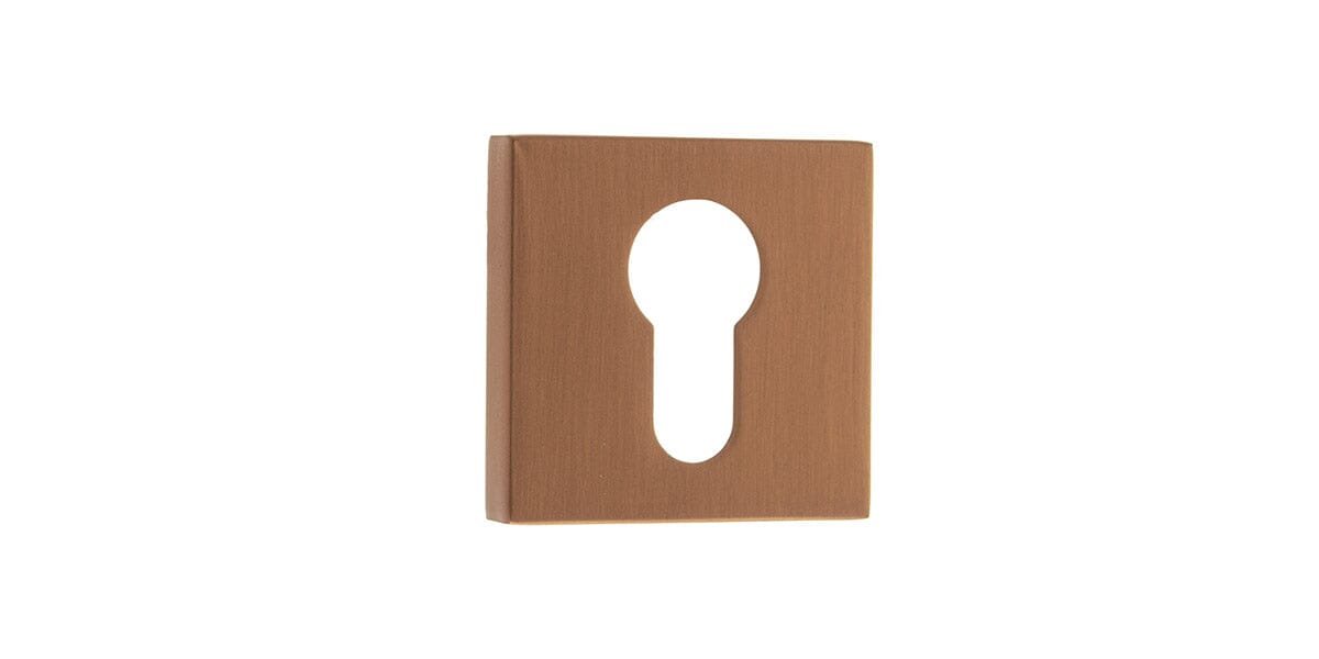 Forme Euro Escutcheon Minimal Square Rose Escutcheon Atlantic Pair Urban Satin Copper 