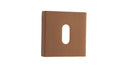 Forme Key Escutcheon Minimal Square Rose Escutcheon Atlantic Pair Urban Satin Copper 