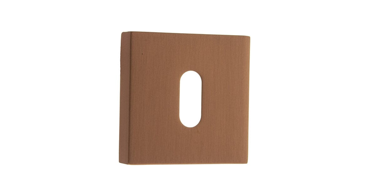 Forme Key Escutcheon Minimal Square Rose Escutcheon Atlantic Pair Urban Satin Copper 