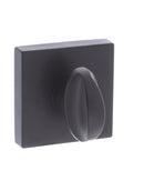 Forme WC Turn and Release Minimal Square Rose in Matt Black Bathroom Lock Atlantic 