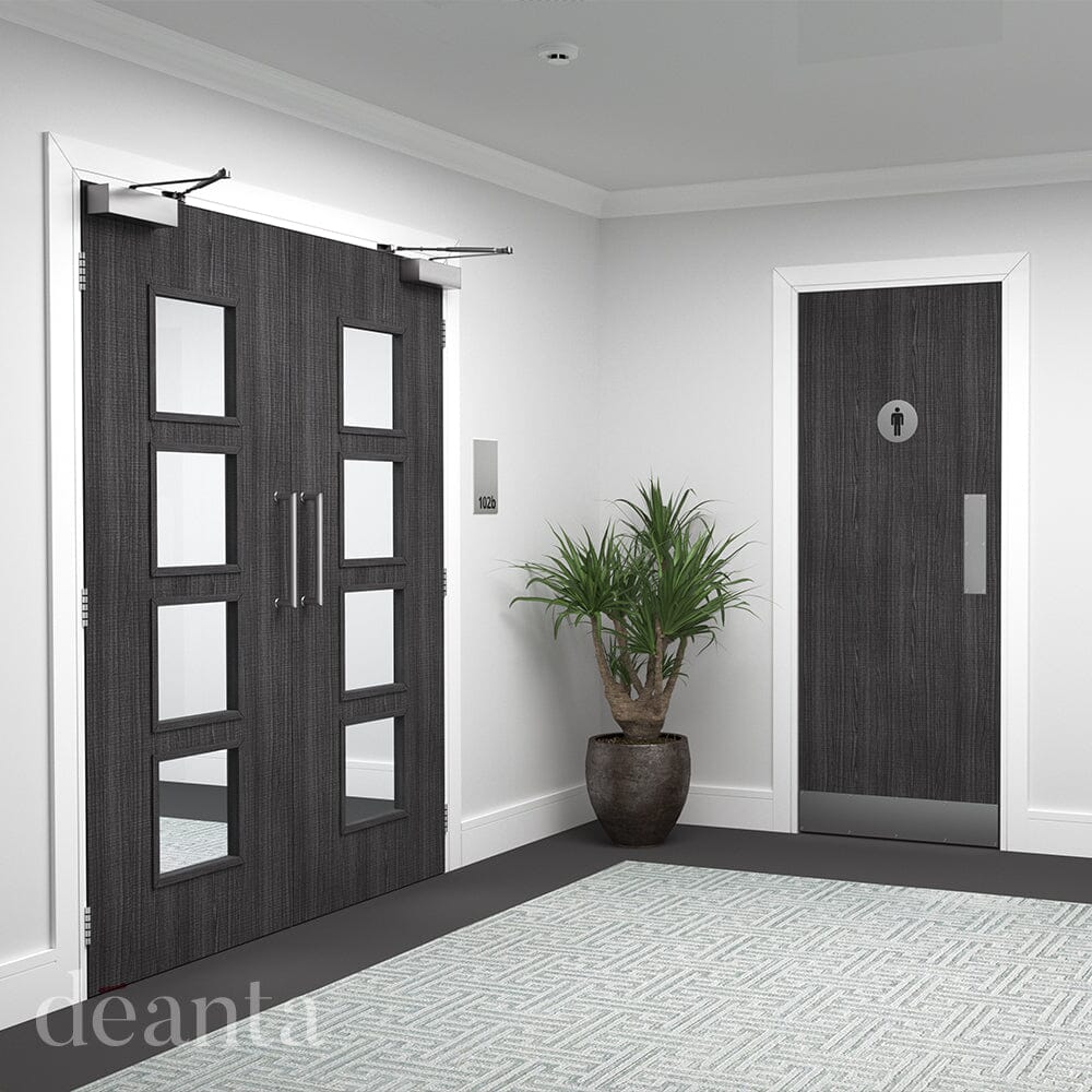 Flush Dark Grey Ash 6mm Lipping FSC Internal Door Internal Door Deanta 