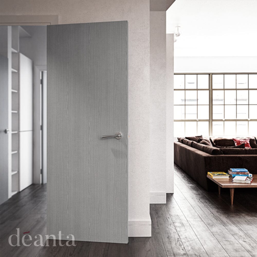 Flush Light Grey Ash FD30 6mm Lipping Certifire CF5740 FSC Internal Fire Door Internal Door Deanta 