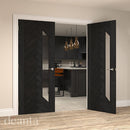 Fontaine Brushed Black Oak Glazed FSC Internal Door Internal Door Deanta 