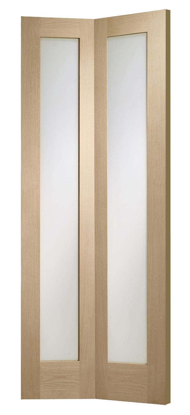 Pattern 10 Bifold Internal Oak Door with Clear Glass Internal Bifold Door XL Joinery 1936 x 342.5 x 35mm (27") 