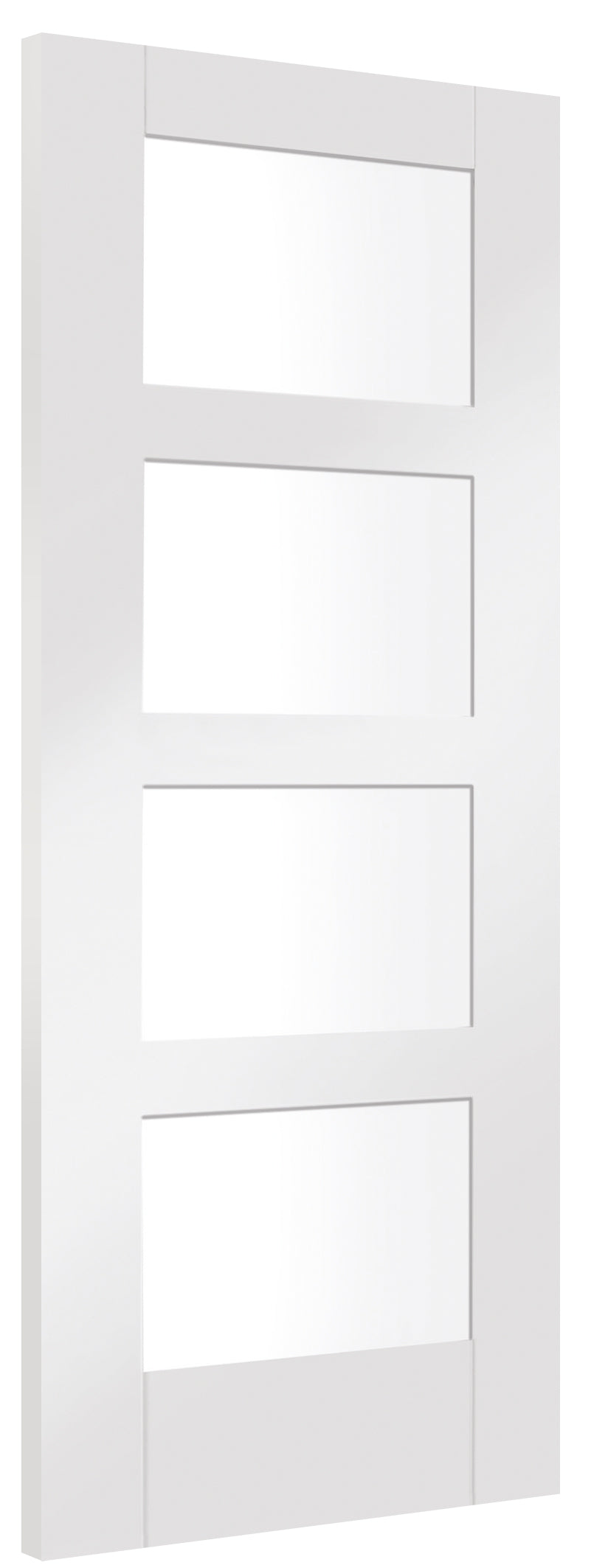 Shaker 4 Light Internal White Primed Door with Clear Glass