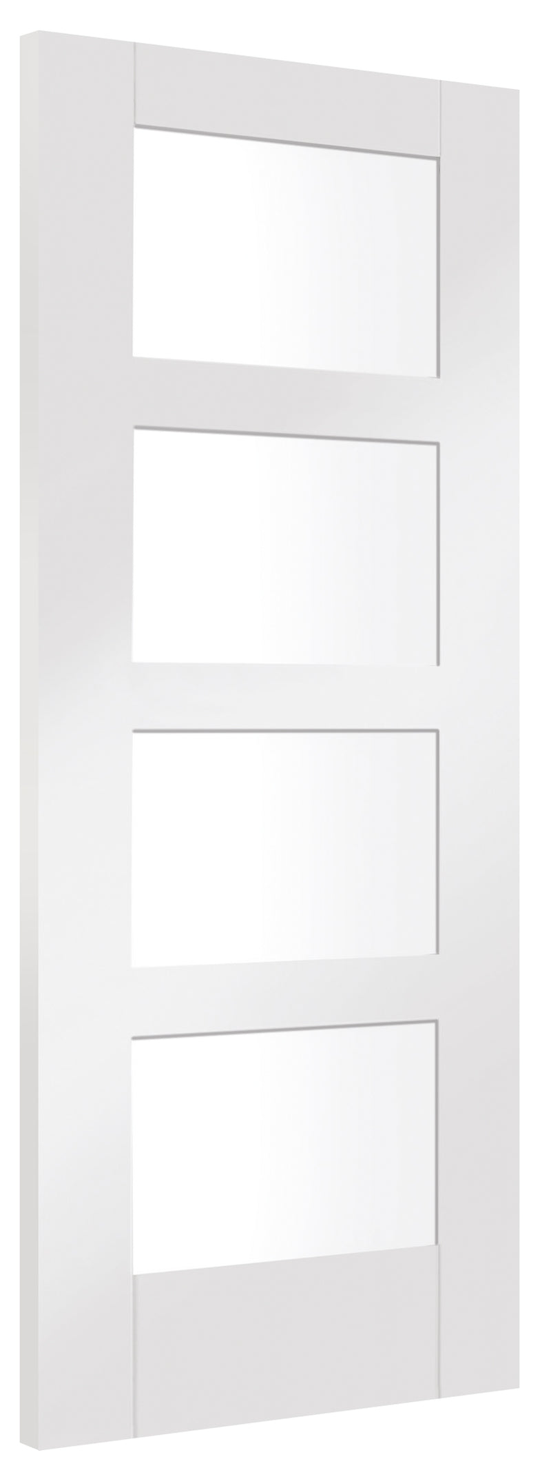 Shaker 4 Light Internal White Primed Door with Clear Glass