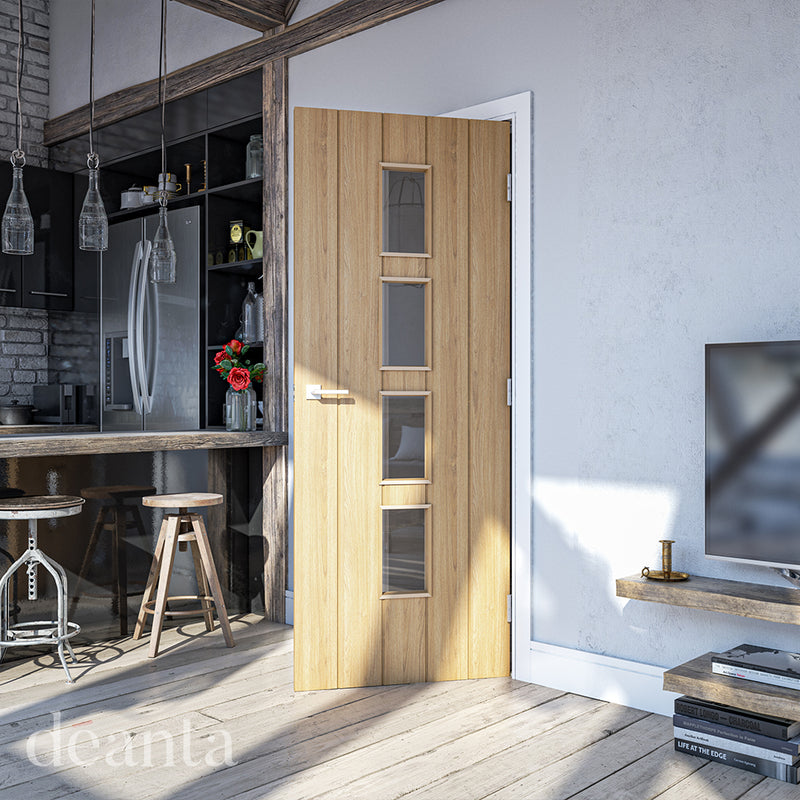 Galway Unfinished Oak Glazed Internal Door