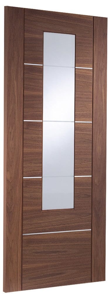 Portici Pre-Finished Internal Walnut Door Clear Glass Internal Door XL Joinery 