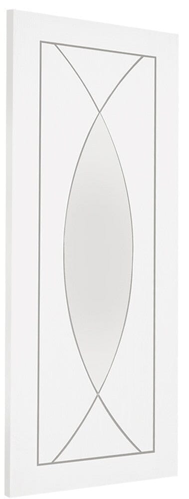 Pesaro Internal White Primed Door with Clear Glass Internal Door XL Joinery 