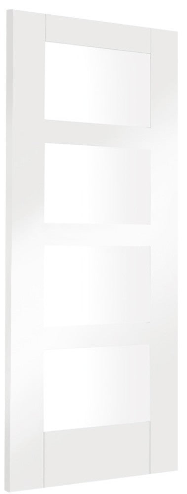 Shaker 4 Light Internal White Primed Door with Clear Glass