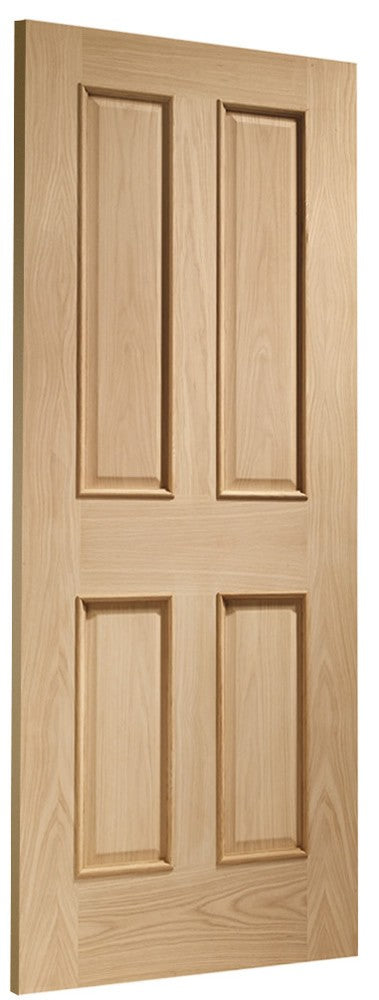 Victorian 4 Panel With Raised Mouldings Internal Oak Fire Door