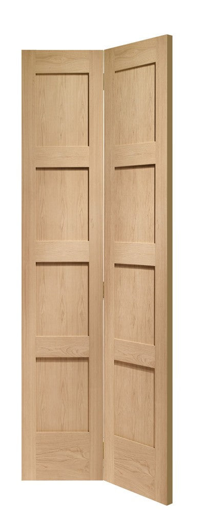 Shaker 4 Panel Bifold Internal Oak Door