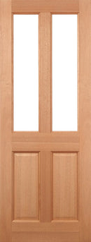 Hardwood Malton Glazed 2 Light Frosted Unfinished External Door External Door LPD Doors 