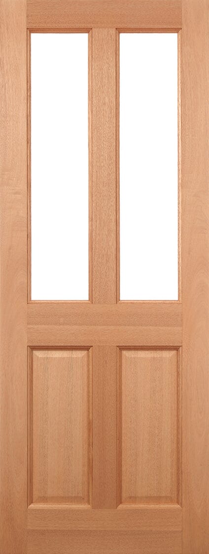 Hardwood Malton Glazed 2 Light Frosted Unfinished External Door External Door LPD Doors 