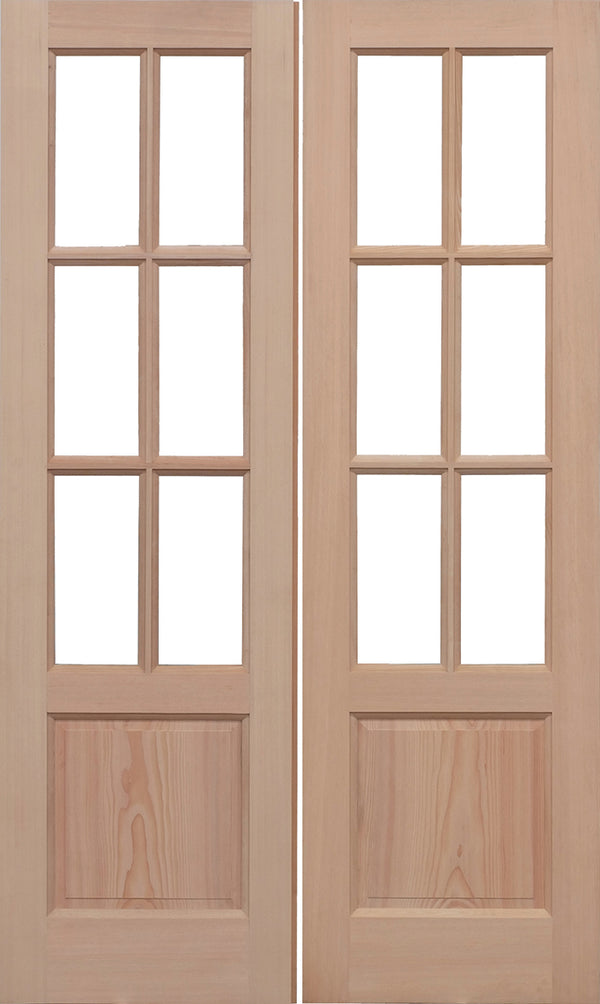 Hemlock Unglazed GTP2 Panel Pairs Unfinished External French Doors