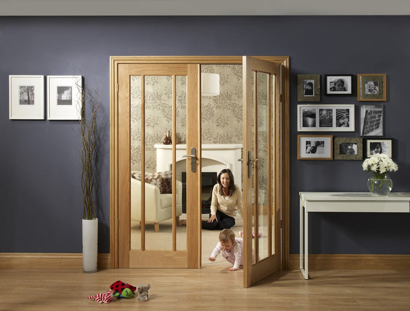 Worcester 3 Light Internal Oak Door with Clear Glass