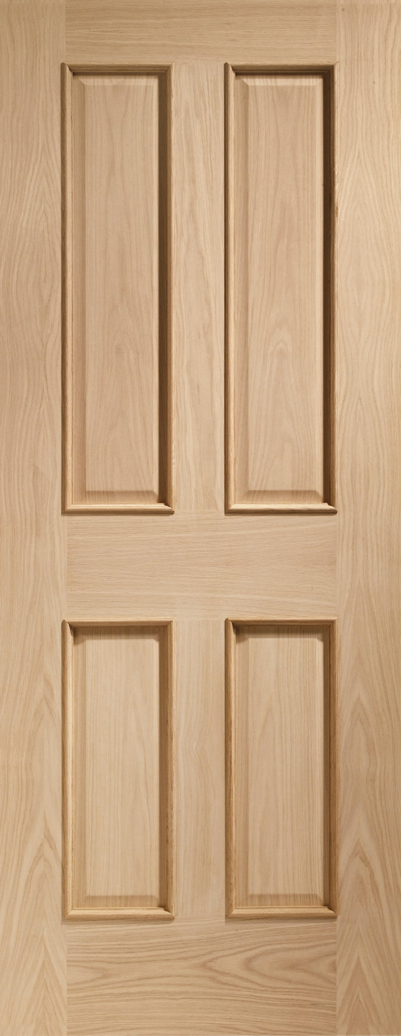 Victorian 4 Panel With Raised Mouldings Internal Oak Fire Door