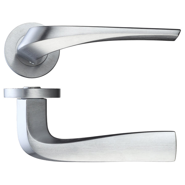 Draco Satin Chrome Door Handle Pack