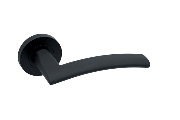 Genoa Privacy Matt Black Door Handle Pack