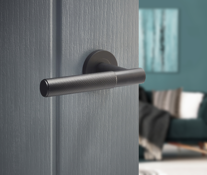 Lugano Matt Black Door Handle Pack