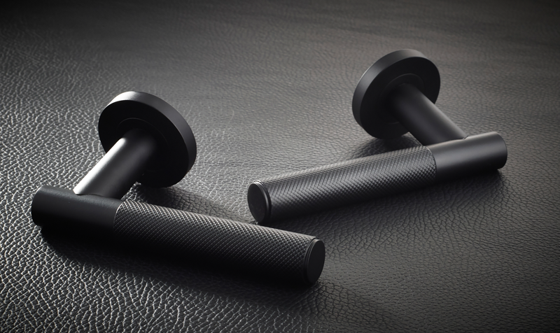 Lugano Matt Black Door Handle Pack