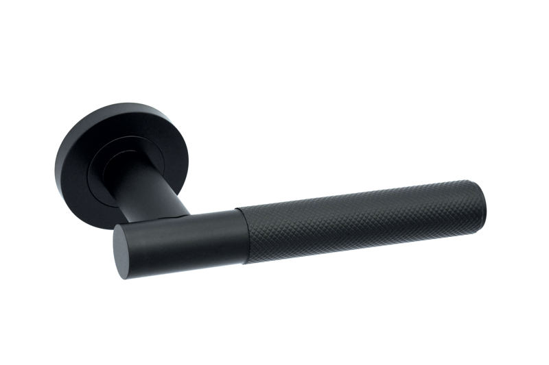 Lugano Matt Black Door Handle Pack