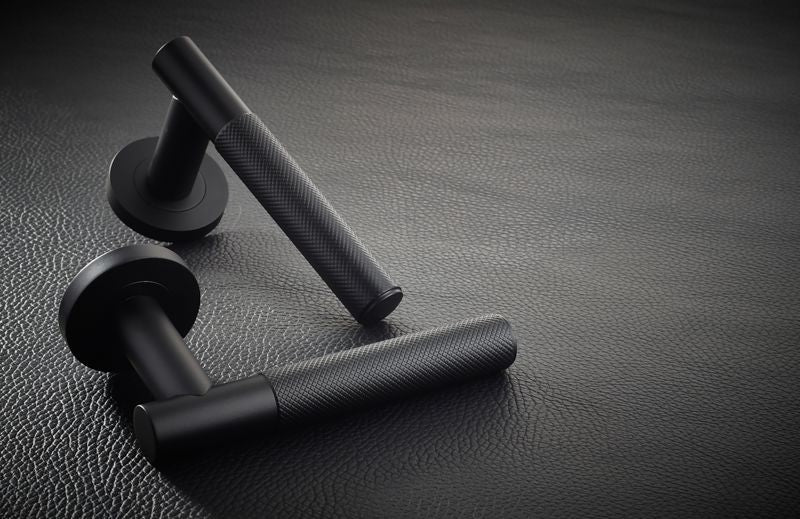 Lugano Privacy Matt Black Door Handle Pack Door Handle Pack LPD Doors 