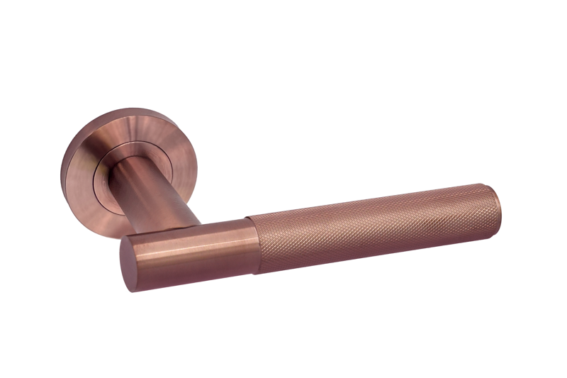 Lugano Satin Copper Door Handle Pack