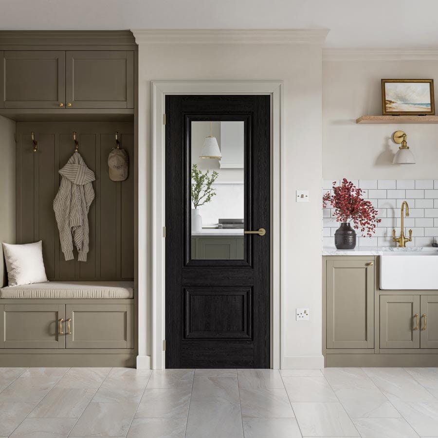 Burghley Black Glazed Laminate Internal Door