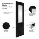 Burghley Black Glazed Laminate Internal Door