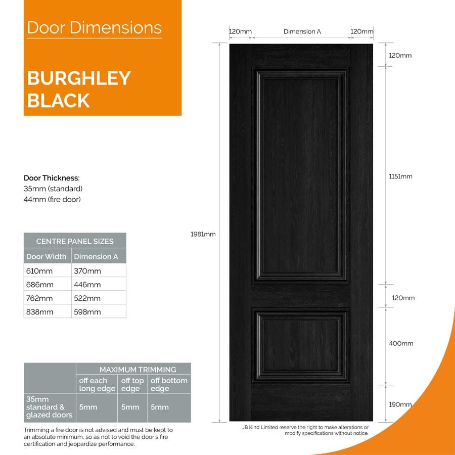 Burghley Black Laminate Internal Fire Door