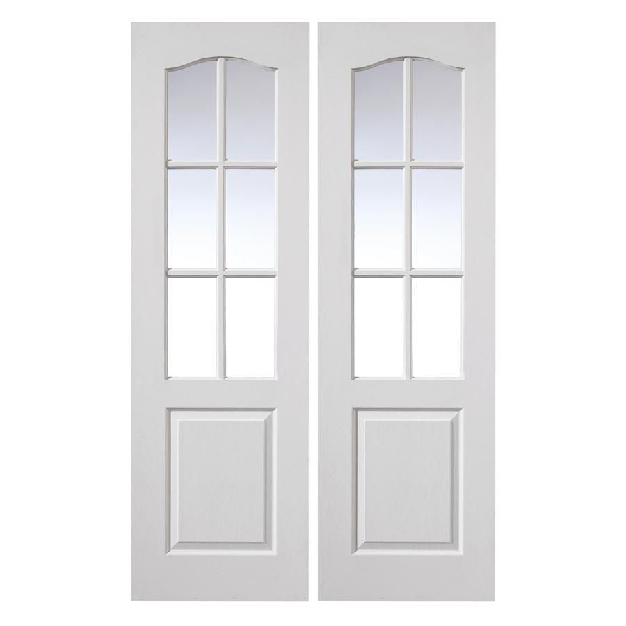 Classique 6 Light White Glazed Internal Door Pair