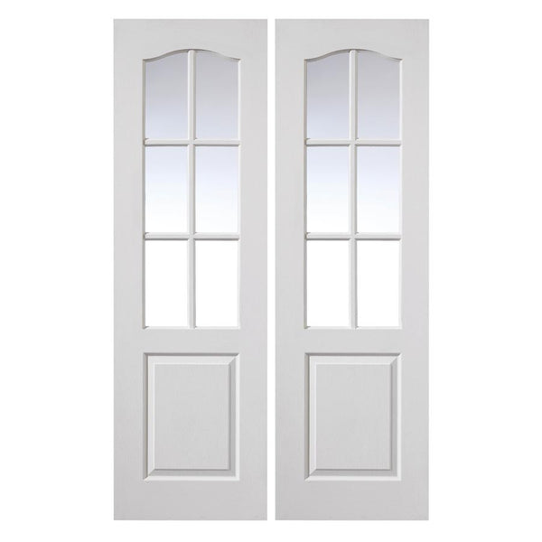 Classique 6 Light White Glazed Internal Door Pair