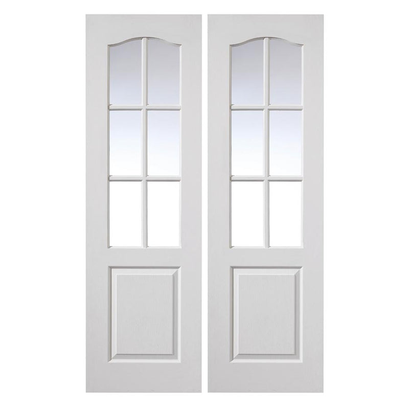 Classique 6 Light White Glazed Internal Door Pair