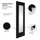 Haddon Black Glazed Laminate Internal Door