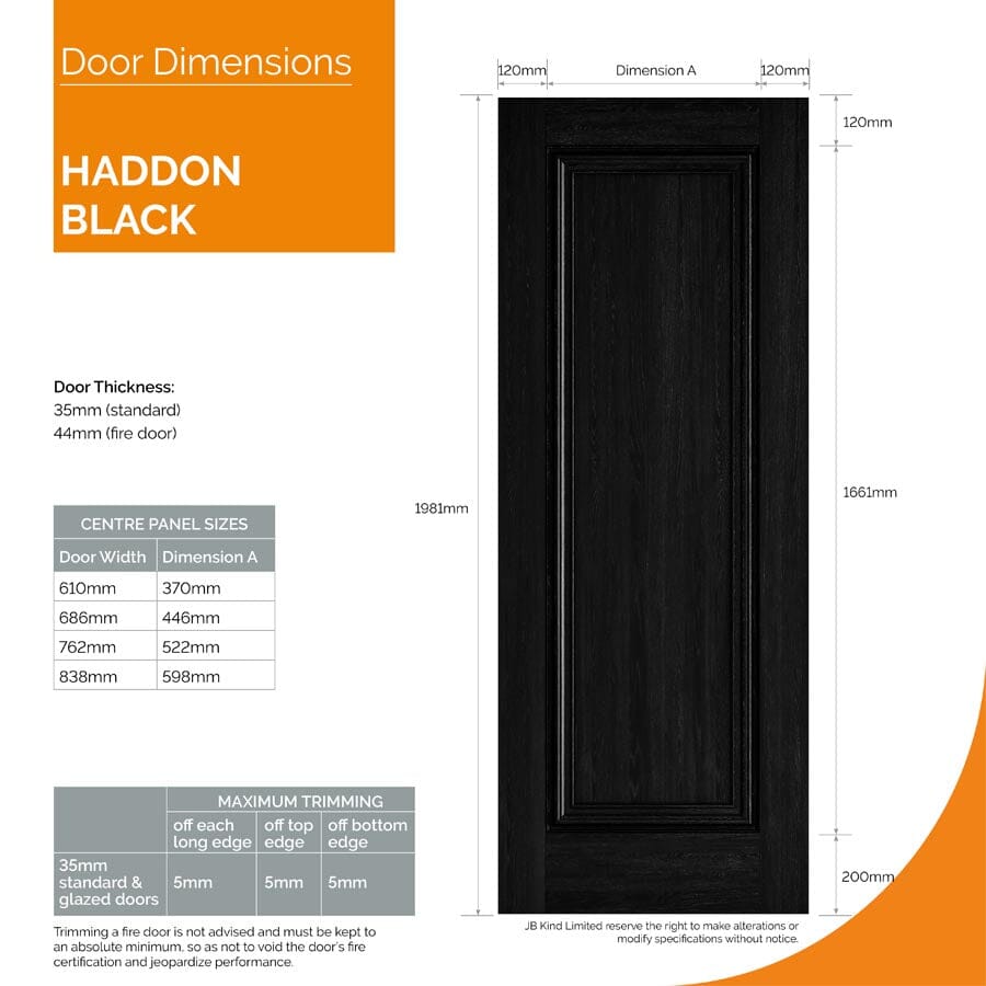 Haddon Black Laminate Internal Door