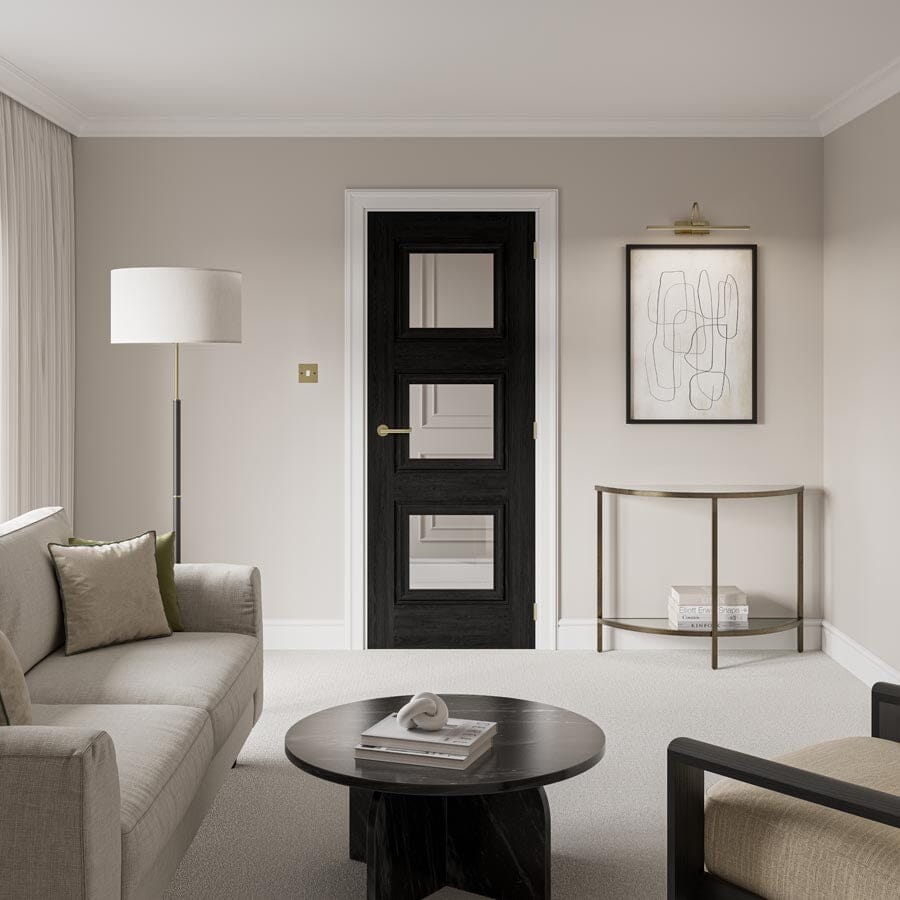 Kedleston Black Glazed Laminate Internal Door