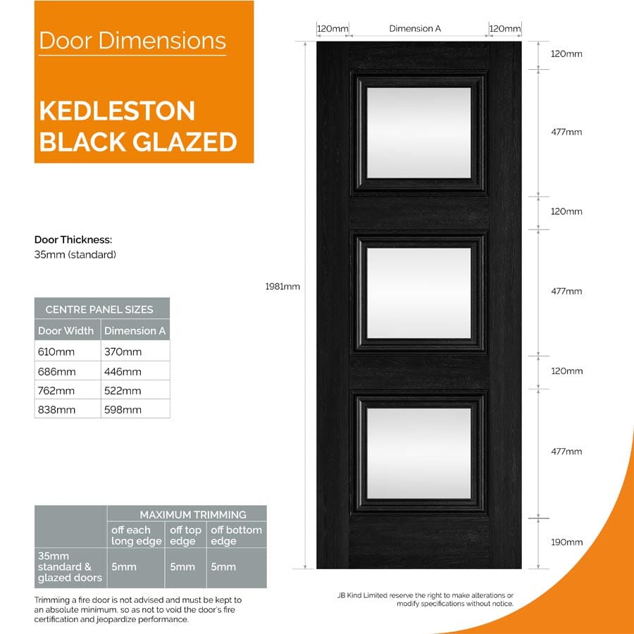 Kedleston Black Glazed Laminate Internal Door