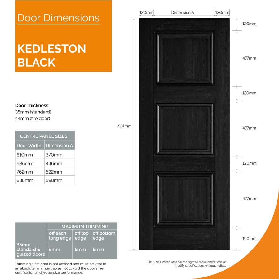 Kedleston Black Laminate Internal Door